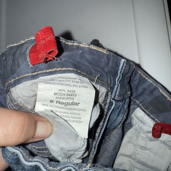 Wrangler Jeans Co Blue Jean Denim Shorts Pockets Size 6 Regular Adjustable Waist - Picture 3 of 3
